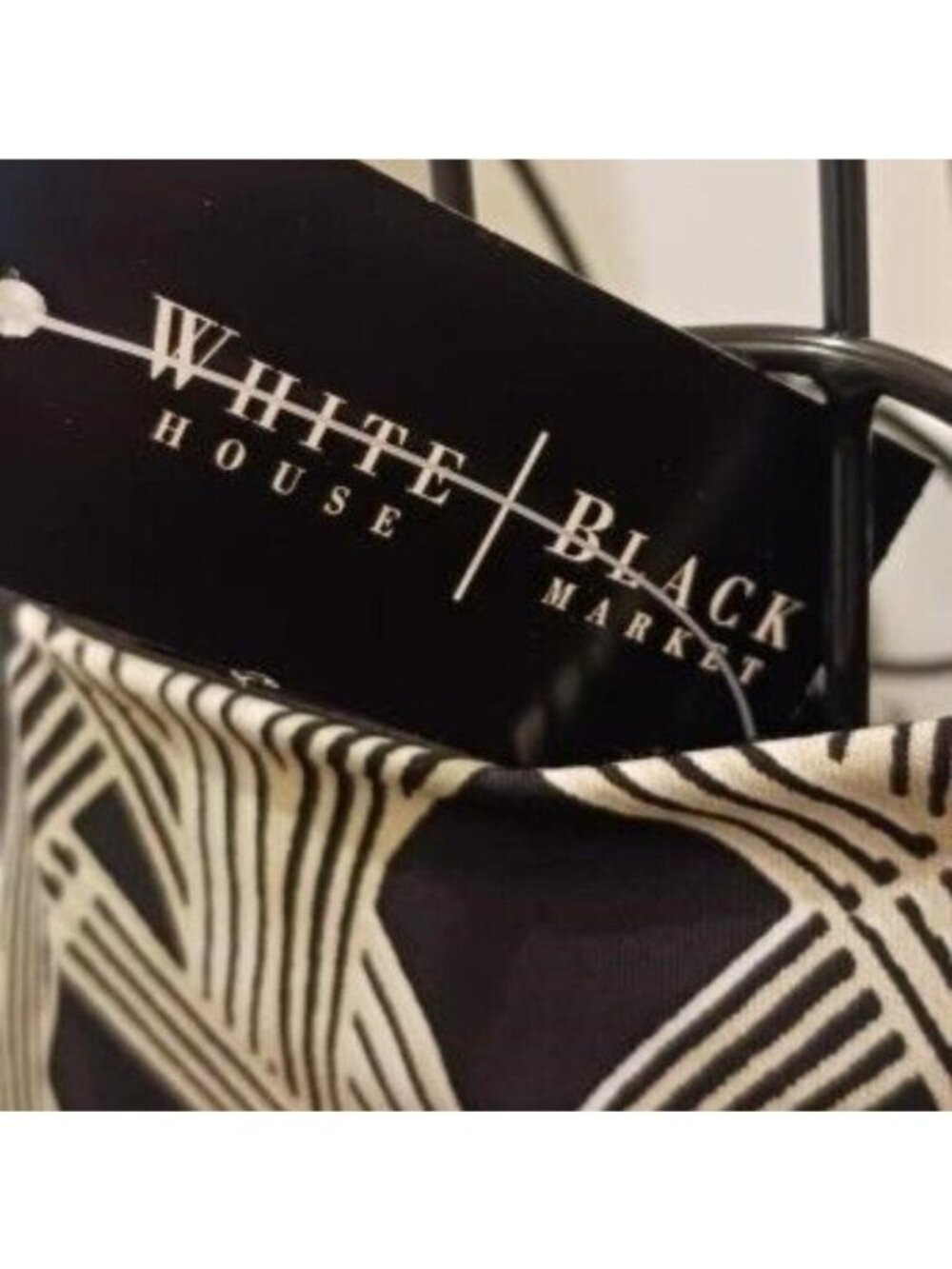 White House Black Market Abstract Printed Wrap Dress Black & Cream size 2 NWT - Picture 6 of 7
